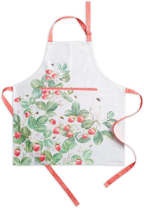 Maison d' Hermine Aprons for women with Pocket 100% Cotton (27.50"x31.50") | Adjustable Neck Strap & long ties Apron Men Chef Wedding Cooking Gardening Server Maid