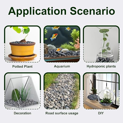 20 lbs Rocks for Outdoor Landscaping, 0.4-1 inch Aquarium Rocks for Fish Tank, Natural Decorative Garden Stone for Plants, Flower Pots, Vase, Walkways, Yard