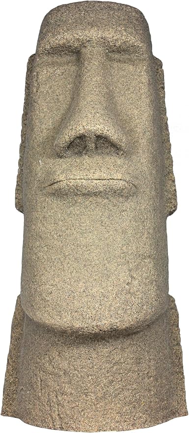 EMSCO Group Easter Island Head Statue – Natural Sandstone Appearance – Made of Resin – Lightweight – 28” Height