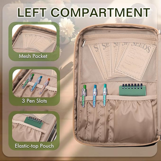 Seed Storage Organizer Binder with 20 Reusable Seed Envelopes | 30 Sheet Protectors Holds 120 Packets Envelopes, 1.5-Inch 3-Ring Binder, Handle & Adjustable Shoulder Strap,Ideal for Garden