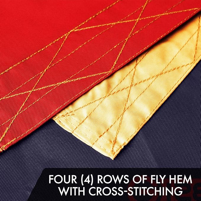 G128 Bennington Tea-Stained Flag | 5x8 Ft | Embroidered 420D Polyester - Embroidered Stars, Sewn Stripes, Brass Grommets, Indoor/Outdoor, Vibrant Colors, Quality Polyester