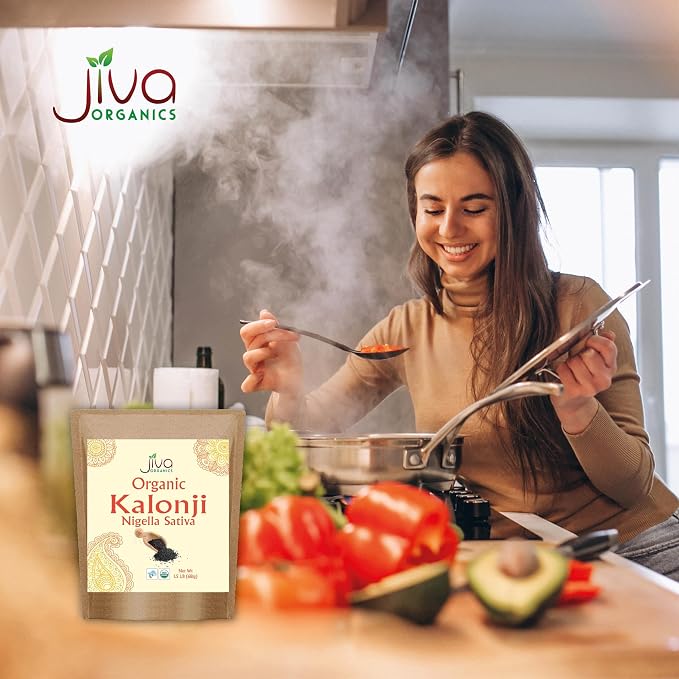 Organic Kalonji Seeds 1.5 LB - Whole Black Seed, Nigella Sativa, Black Cumin - from Jiva Organics