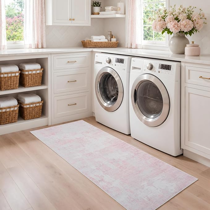 2x6 Abstract Kitchen Runner Rug Washable Non-Slip Bedroom Rugs | Non Slip Soft Rug Modern Abstract Indoor Floor Stain Resistant Carpet for Bedroom Dining Room Farmhouse Nursery Home Office