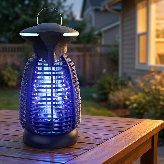 Bug Zapper Outdoor for Mosquito Flies - Waterproof Insect Killer Trap Lamp Electric 4200V Powerful Bug Zappers Indoor with LED Light for Patio Porch Garage Backyard & Home