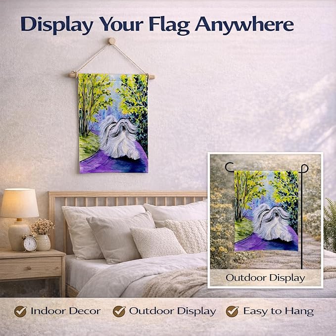 Caroline's Treasures SS8643GF Tibetan Terrier Garden Flag Mailbox Flag Decorative Yard Flag Banner Outside Patio Artwork Yard Flower Beds, Garden Size, Multicolor
