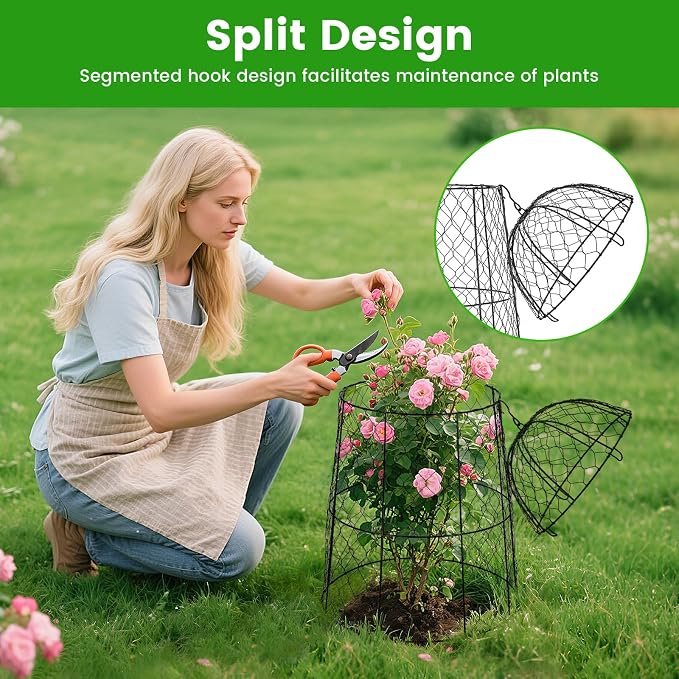 Chicken Wire Plant Covers,20×12.6in Large Size Rust-Proof Plant Cages for Outdoor Plants, Flip-top Design for Easy Assembly,Rugged,Plants Protectors from Animals, 6-Pcs