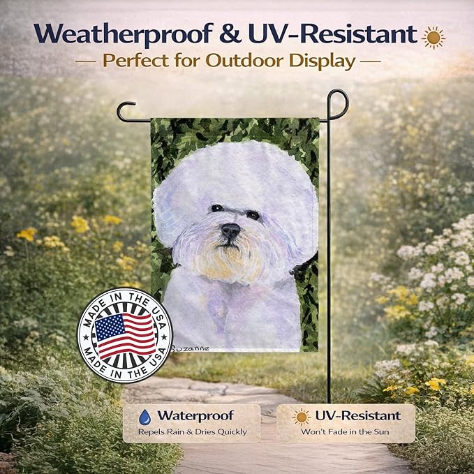 Caroline's Treasures SS8829GF Bichon Frise Garden Flag Mailbox Flag Decorative Yard Flag Banner Outside Patio Artwork Yard Flower Beds, Garden Size, Multicolor
