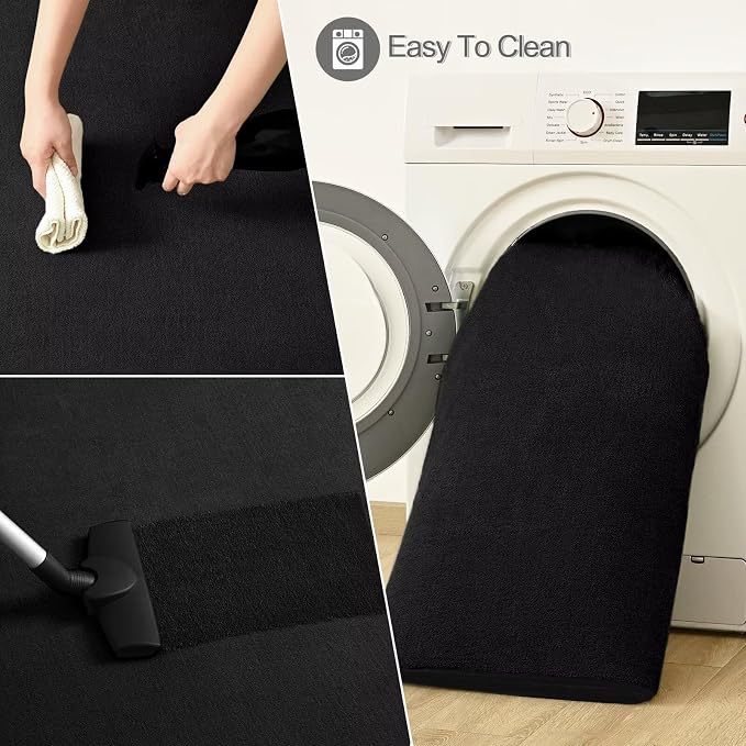 Vasofe Black Area Rugs for Living Room Bedroom, 4x6 Modern Memory Foam Rug | Thickened Throw Carpet, Super Soft Kids Boys Girls Rug, Non Slip Washable Carpets for Dorm Nursery Classroom Office Decor