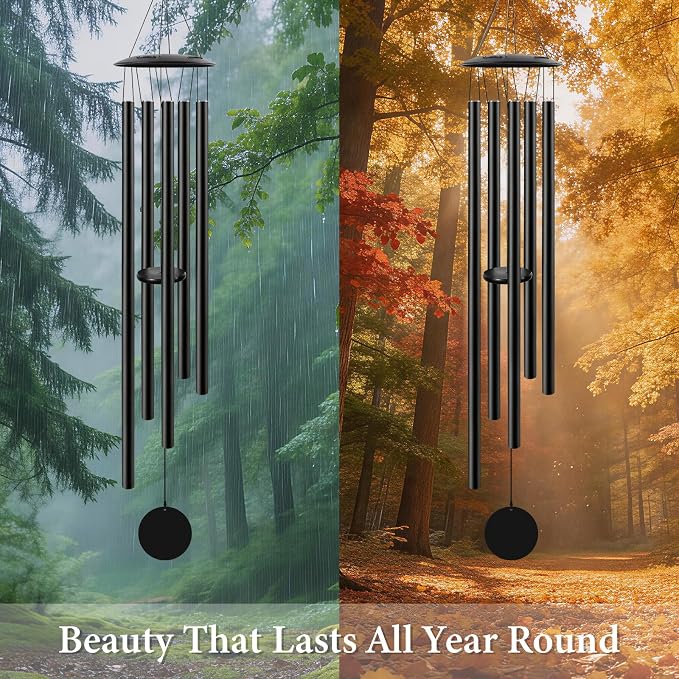 gisgfim 60" Extra Large Wind Chimes for Outside Deep Tone Big Soothing Aluminum Wind Chimes Tuned for Outdoor Big Huge Long Windchimes for Outdoor Garden Patio Balcony Porch Decor