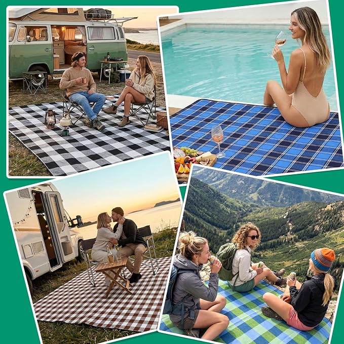 Waterproof Picnic Blanket Outdoor Camping Beach Mat Rug Extra Large Foldable Car Essential Roadtrip Gadget Rv Accessories Glamping Tent Gear Must Haves Hiking Stuff Backpacking Necessities Gift