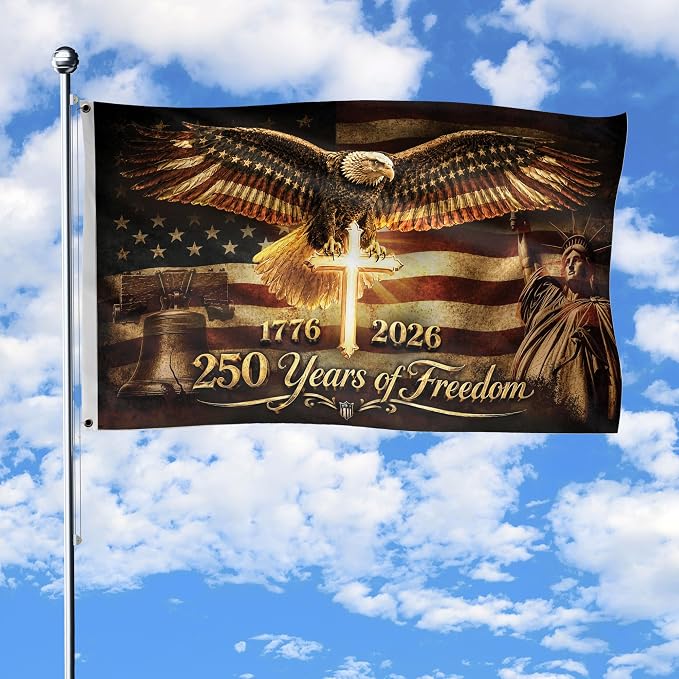 250 Anniversary Usa Flag With Brass Grommets, 4th Of July Decorations Outdoor, Front & Back Printed, Flags For Outside 3x5, American Flag With Eagle, 250th Anniversary Usa Commemorative Flags 5