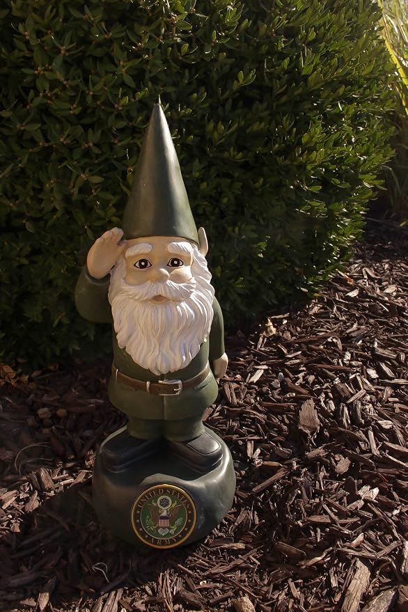 Red Carpet Studios Officially Licensed Military Garden Gnome, 13.25" Tall, United States Army