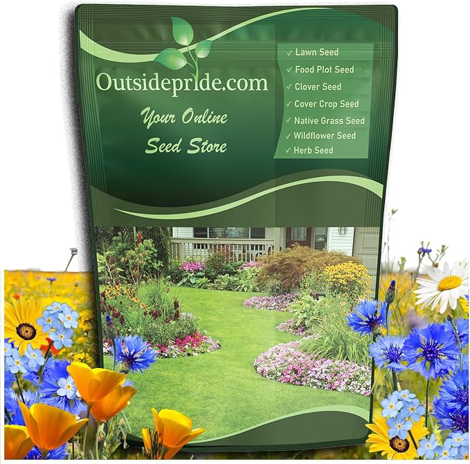 Outsidepride Low Growing Wildflower Seeds - 1 lb Dwarf, & Short, Diverse Perennial & Annual Wild Flower Seed Mix with Long Bloom Season for Colorful Display that Thrives on All States