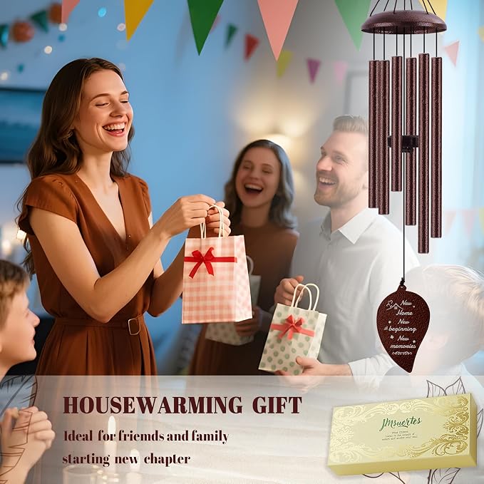 House Warming Gifts New Home, 32" Bronze Wind Chimes Housewarming Gifts, New Home Gift Ideas for Women Men Homeowners Couples Family Friends, Unique First Home Gift for Apartment Decor