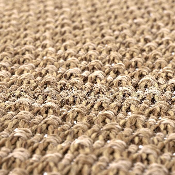 Luul Home Easy Jute Rugs 8x10 Natural Color Living Room Indoor Outdoor Area Rug for Patio Farmhouse and Kitchen Rug High Traffic Easy to Clean Washable Solid Boho Woven Design Outside Carpet (8 x 10)