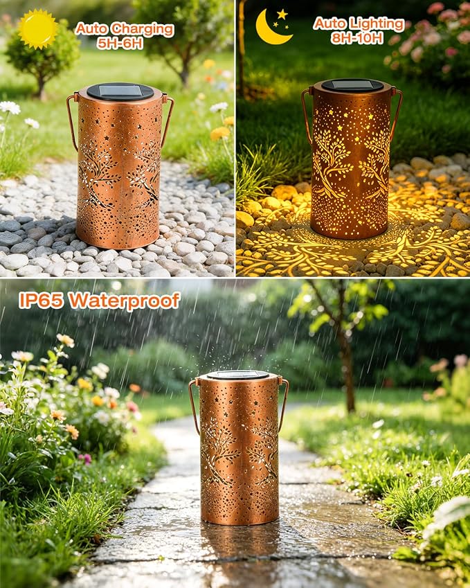 ANYTALK Tree of Life Solar Lanterns Outdoor Waterproof, Birthday Gifts for Women Mom Grandma, Hanging Solar Lights for Yard, Patio, Porch, Garden Decor, Christmas Gifts for Her/Him