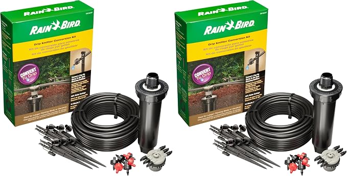 Rain Bird CNV182EMS Drip Irrigation Sprinkler Conversion Kit, 1800 Series Pop-Up to 6 Drip Emitters with 1/4" Tubing (Pack of 2)