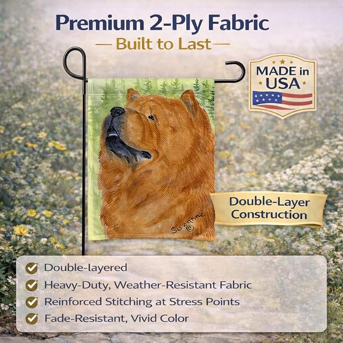 Caroline's Treasures SS7007GF Chow Chow Garden Flag Mailbox Flag Decorative Yard Flag Banner Outside Patio Artwork Yard Flower Beds, Garden Size, Multicolor