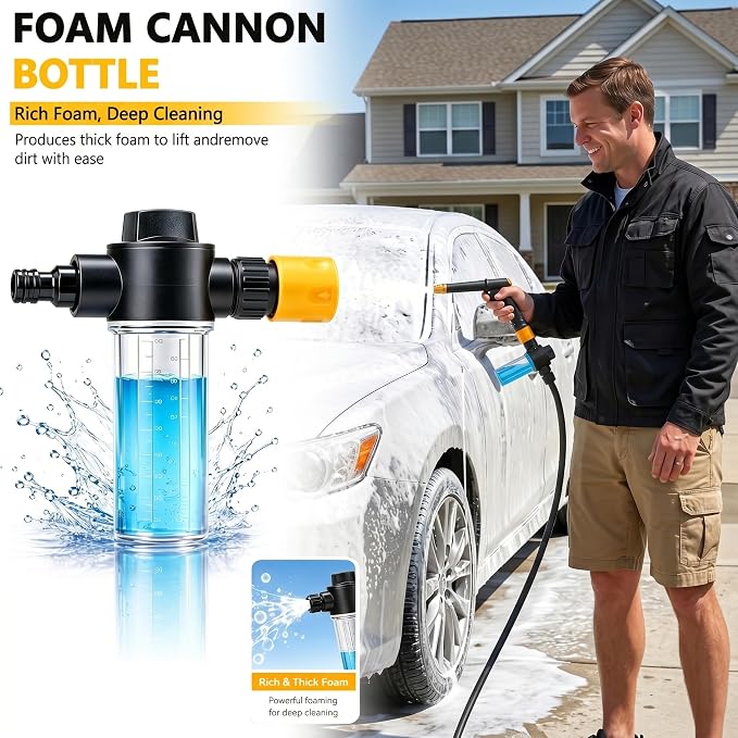 High Pressure Water Hose Nozzle，2026 New Adjustable Rotary Spray Gun with Jet Hose Nozzle High Pressure, Anti‑Slip Grip & Quick Connector, Ideal for Car Washing, Garden, Lawn, Plants & Pets
