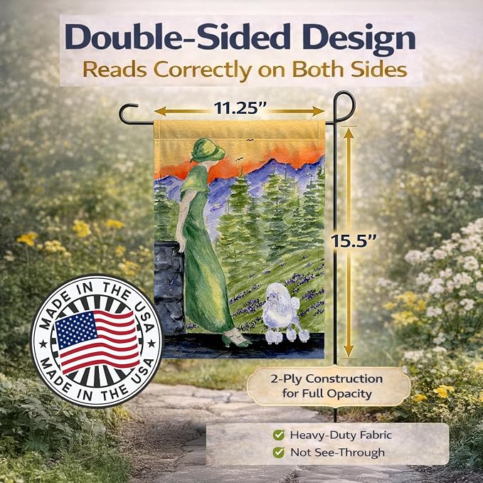 Caroline's Treasures SS8618GF Poodle Garden Flag Mailbox Flag Decorative Yard Flag Banner Outside Patio Artwork Yard Flower Beds, Garden Size, Multicolor