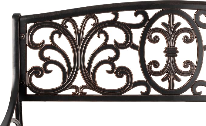 Balkene Home Decatur Aluminum Patio Bench in Antique Bronze
