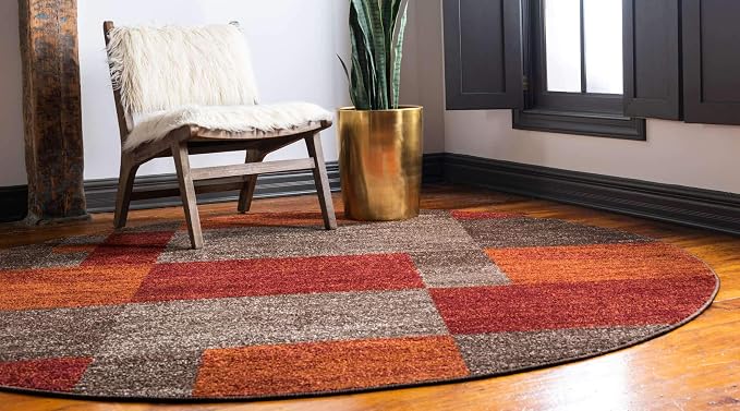 Unique Loom Autumn Collection Area Rug - Providence (3' 3" Round, Multi/ Beige)