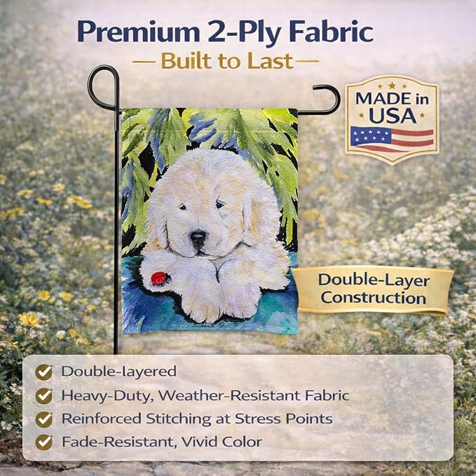 Caroline's Treasures SS8271GF Golden Retriever Garden Flag Mailbox Flag Decorative Yard Flag Banner Outside Patio Artwork Yard Flower Beds, Garden Size, Multicolor