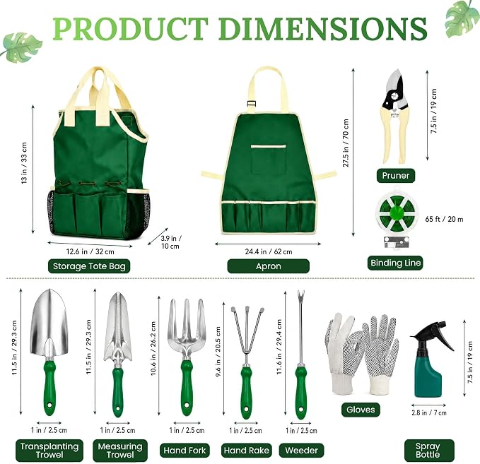 GardenHOME 11-Piece Gardening Tool Set – Garden Kit with Tote Bag, Apron & Accessories, Perfect Gardening Gifts for Women, Moms, and Beginners