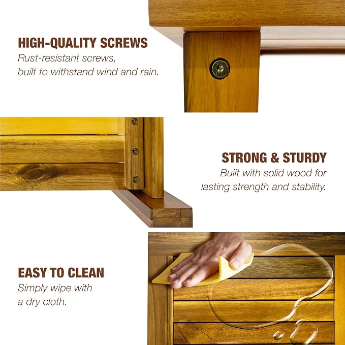 Side Table, Golden Teak Finish