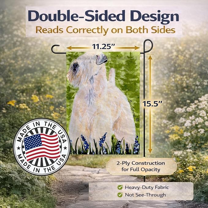 Caroline's Treasures SS1033GF Wheaten Terrier Soft Coated Garden Flag Mailbox Flag Decorative Yard Flag Banner Outside Patio Artwork Yard Flower Beds, Garden Size, Multicolor