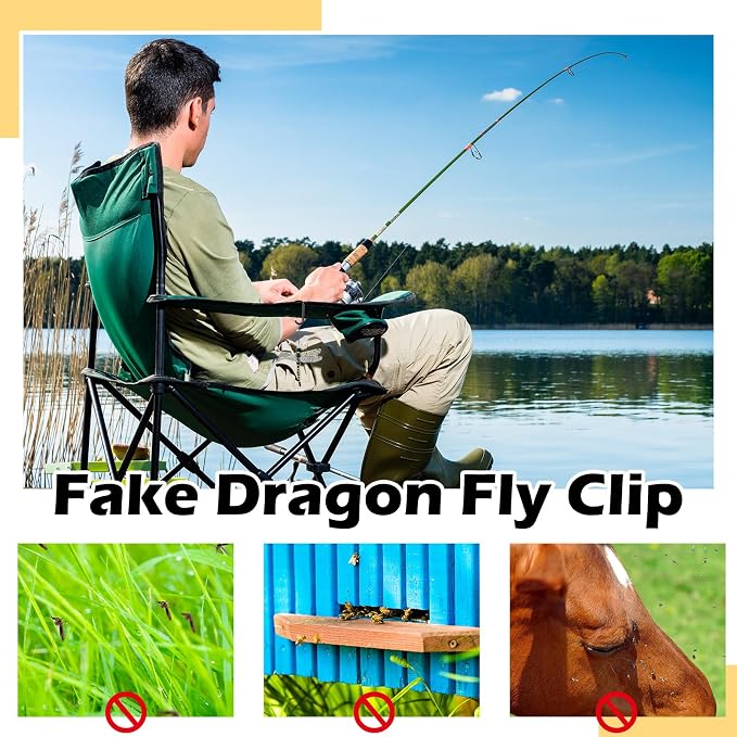 Qualirey 8pcs Dragonfly Hat Clip 2.2inch Realistic Dragonfly with Hook Attach to Backpack Hat Keychain for Indoor Yard Garden Plant Decor