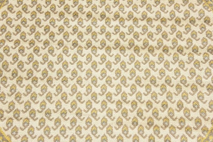 Unique Loom Williamsburg Collection Traditional Border with Dotted Center Area Rug, Round 5' 1" x 5' 1", Beige/Yellow