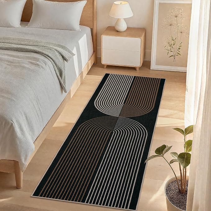 GarveeHome Easy Jute Runner Rugs 2x8 Modern Rainbow Rug for Hallway Kitchen Non Slip Indoor Outdoor Runner Door Mat for Laundry Porch