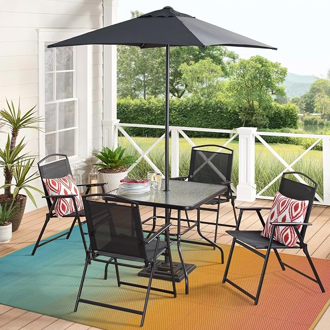 Anidaroel 6x9ft Ombre Outdoor Rug for Patios Clearance, Waterproof Outdoor Plastic Straw Mat, Outdoor Area Rug for Patio, Large RV Outdoor Rugs for Camping, Backyard(Orange&Blue, 6'x9')