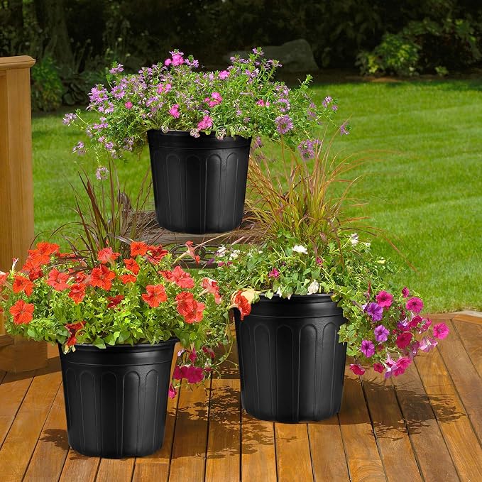 7 Gallon Pots for Plants, 12.8 Inch Nursery Pots with Drainage Holes, 7 Gallon Plastic Plant Pots for Cuttings, Seeding, Succulents, Transplanting