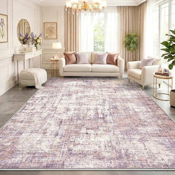 10x12 Area Rugs Washable Modern Abstract Living Room Bedroom Rug | Non Slip Soft Carpets Indoor Floor Stain Resistant Large Carpet for Bedroom Dining Room Farmhouse Nursery Home Office