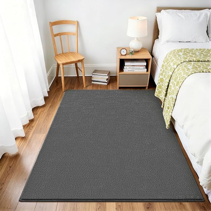 Vasofe Grey Rugs for Bedroom Dorm Office, 3x5 Washable Non Slip Area Rug | Soft Modern Indoor Memory Foam Thickened Carpets for Living Room Boys Girls Room Playroom Nursery 36x60 Inch Mat Home Decor