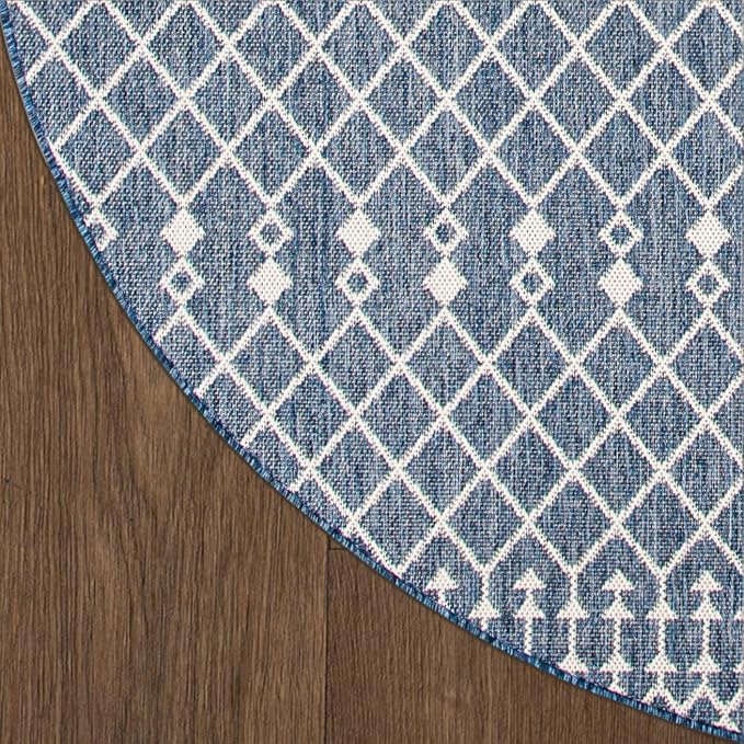 Nourison Home Positano Navy Blue 12' x Round Area Rug - Easy Clean, Non Shedding, Bed Room, Living Room, Dining Room, Kitchen (12' x Round)