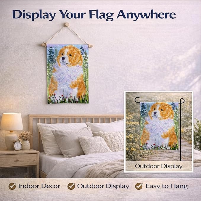 Caroline's Treasures SS8918GF Sheltie Garden Flag Mailbox Flag Decorative Yard Flag Banner Outside Patio Artwork Yard Flower Beds, Garden Size, Multicolor