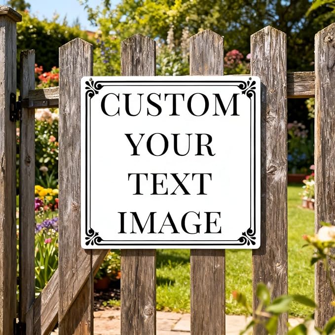 Custom Outdoor Metal Sign, 14x14 inch Aluminum Sign, Reflective Option Single/Double Sided, Rust-Free Weatherproof Durable