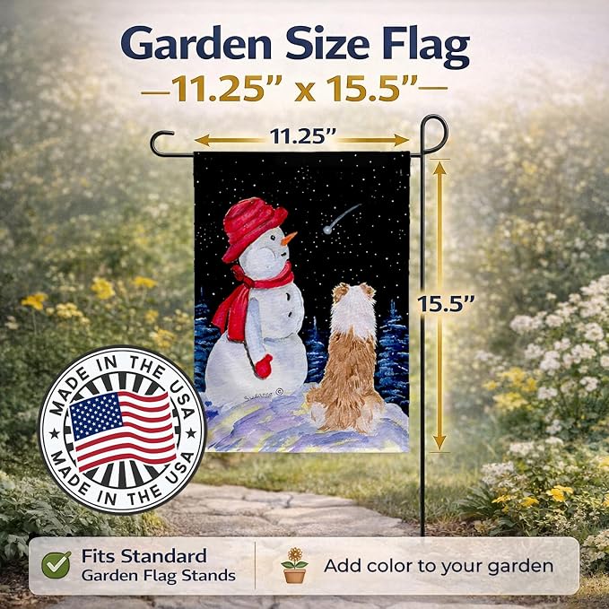 Caroline's Treasures SS8573GF Australian Shepherd Garden Flag Mailbox Flag Decorative Yard Flag Banner Outside Patio Artwork Yard Flower Beds, Garden Size, Multicolor