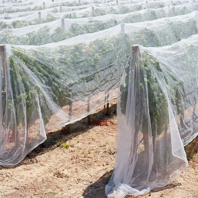 Garden Insect Netting for Raised Beds Extra Large Fruits Tree Netting Pest Barrier White Ultra Fine Mesh Row Bed Covers Net for Vegetable Fruit Protection from Insect Bird Animals(20 x 33 ft)