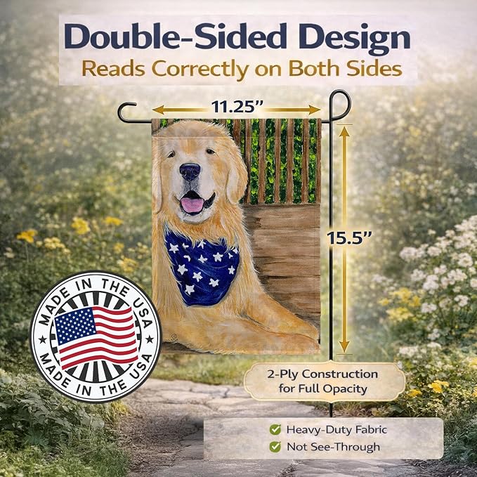 Caroline's Treasures SS8972GF Golden Retriever Garden Flag Mailbox Flag Decorative Yard Flag Banner Outside Patio Artwork Yard Flower Beds, Garden Size, Multicolor