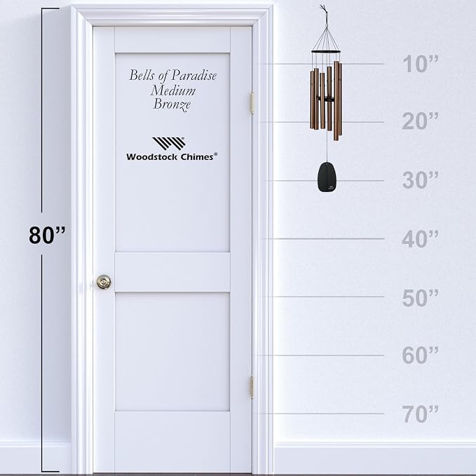 Woodstock Chimes Signature Collection, Bells of Paradise, Bronze 32", Decor Designs Wind Chimes for Outdoor, Patio, Home or Garden Décor (BPMBR)