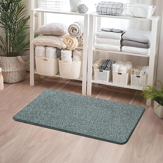 Chicrug Memory Foam 2x4 Small Runner Rugs for Hallway Entryway Bedroom | Modern Low-Pile Carpet Runner Rug for Kitchen, Throw Kids Rug for Bedside Dorm Room Decor, Grey and White