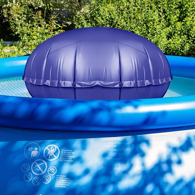 CACSPS Round Pool Pillow for Above Ground Pools, 10Ft Air Pillow for Closing Winter Winterizing Kit, 0.5mm PVC Material, 2X 16.5Ft Rope (Blue)
