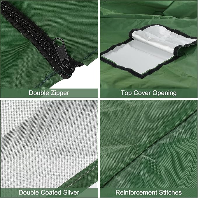 PATIKIL IBC Tote Cover 275 Gallon 420D Fabric Sunshade Waterproof Water Tank Protective Cover with Zipper for 1000L Outdoor Garden Water Ton Rain Barrel, Green (120 * 116 * 100cm)