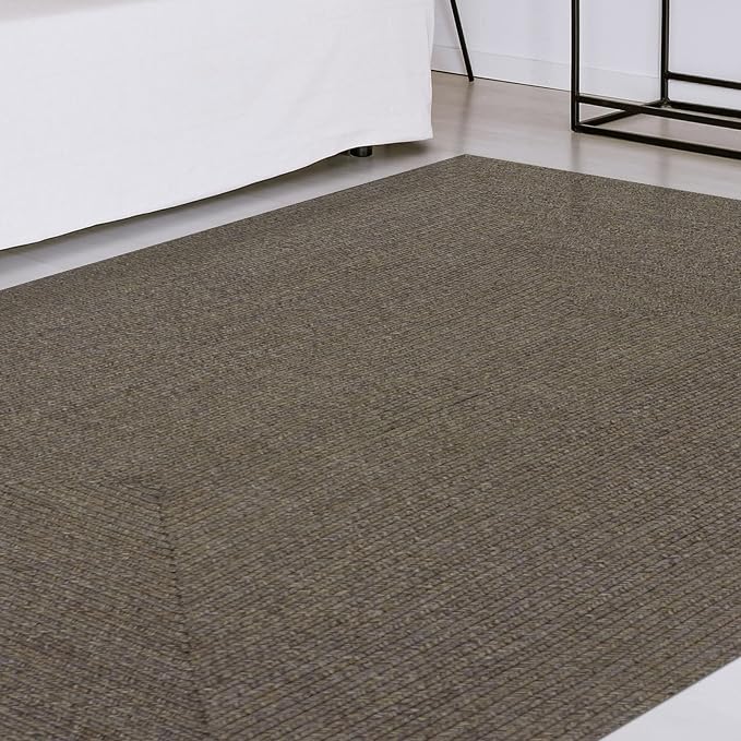 Superior Indoor/ Outdoor Large Area Rug, Reversible Braided Home Floor Decor for Living Room, Kitchen, Entryway, Patio, Front Porch, Deck, Modern, Boho, Farmhouse Style, 3' x 5', Latte