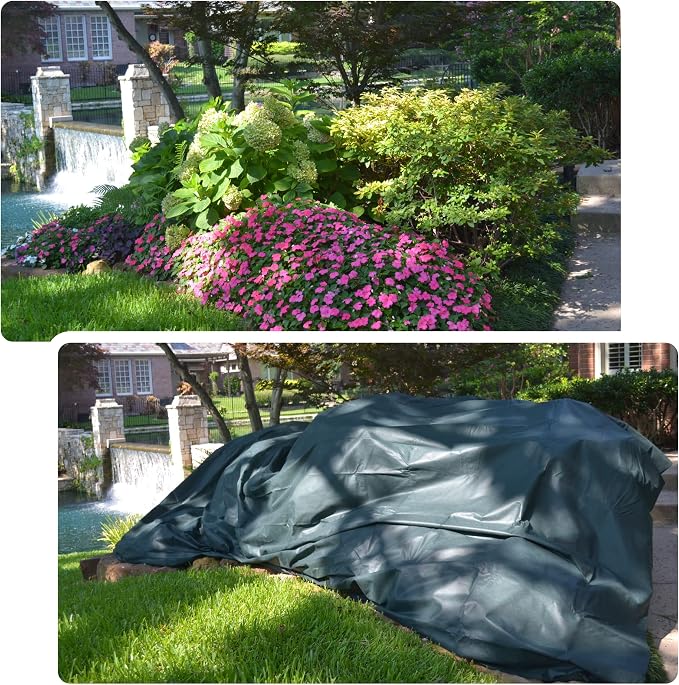 the Planket 11200 10 x 20 ft Frost Protection Plant Cover, Rectangular, Dark green