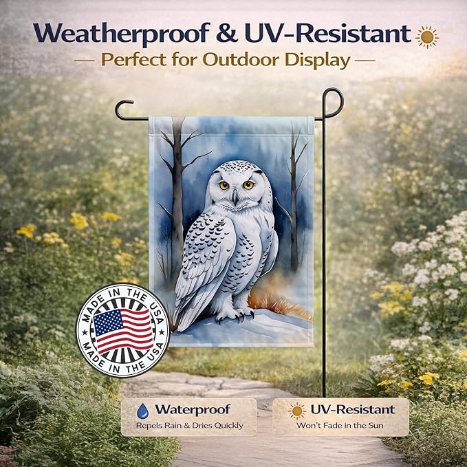 Caroline's Treasures Snowy Owl Garden Flag Mailbox Flag Decorative Yard Flag Banner Outside Patio Artwork Yard Flower Beds, Garden Size, Multicolor